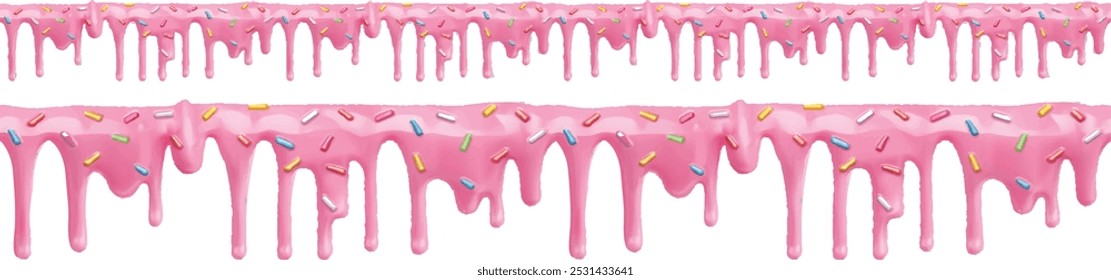 melting pink cream food layer sweetning confectionary cake.