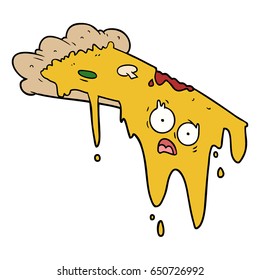 caricatura de pizza de fusión