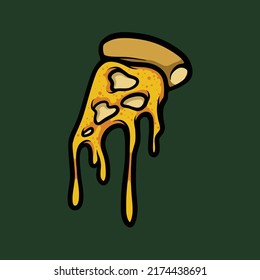 Meldende Pizzageschleibe, Vektorgrafik