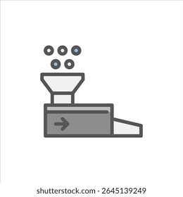 melting process filled outline icon. recycling waste color line illustration.