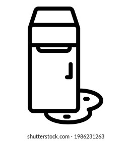 Melting refrigerator icon. Outline Melting refrigerator vector icon for web design isolated on white background