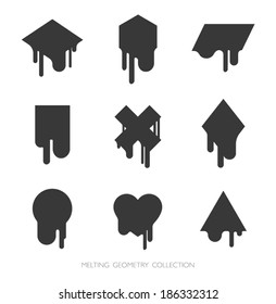 Melting Shapes Collection. Vector Graphics Set. Logo Template.