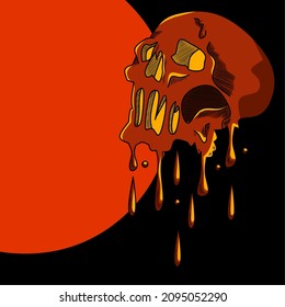 vector de cabeza de cráneo derretido, detalles y concepto elegantes.