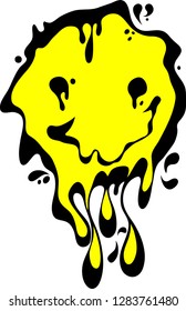 Melting Smiley With Drips And Splashes