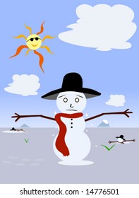 Melting snowman.