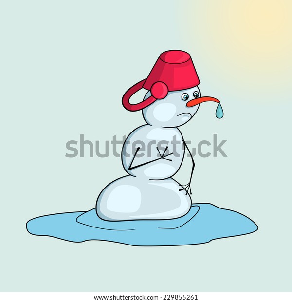 Melting Snowman Puddle Stock Vector (Royalty Free) 229855261 | Shutterstock