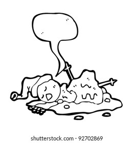 melting snowman with speech bubble