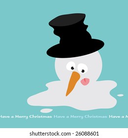 Melting Snowman Vector (removable text)