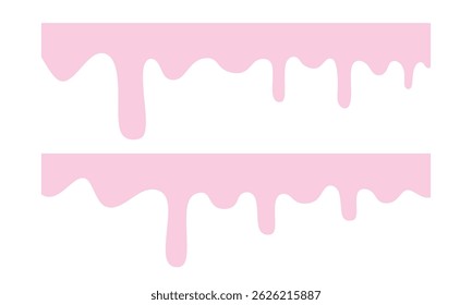 Melting and splashing shiny pink liquid over white background with copy space. Bakery background. pink fluid background. 