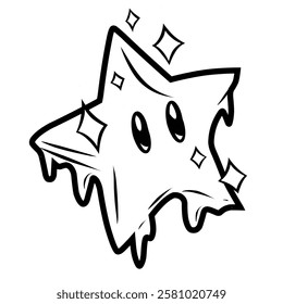 Melting Star Vector with Sparkling Details