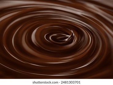 Melting and swirling chocolate background