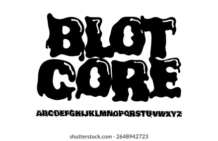 Melting type trendy font made in hand drawn line Vector
