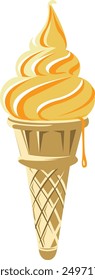 Melting Vanilla Ice Cream Cone