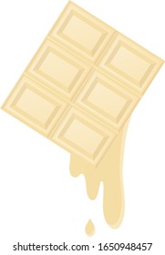 Melting white chocolate isolated vector illustration.