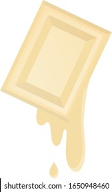 Melting white chocolate isolated vector illustration.