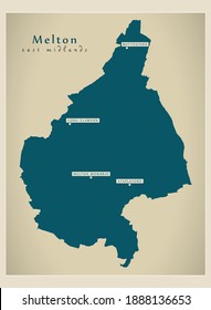 Melton district map - England UK