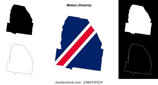 Melton (Victoria) outline map set