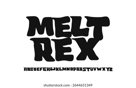 Meltrex melt estilo alfabeto tipo de fuente. Conjunto de Vector de letras de estilo graffiti de arte callejero