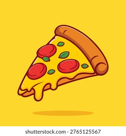 Melty slice with pepperoni and basil