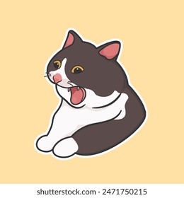 Melvin Cat Meme Sticker Vector Cute Illustration