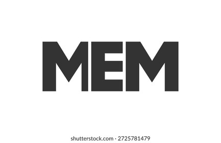 Modelo de design de logotipo MEM com texto em negrito forte e moderno. Logotipo vetorial inicial com tipografia simples e mínima. Identidade de empresa moderna ideal para a presença de marca de empresas.