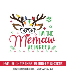 The memaw Christmas Reindeer design, The Christmas Reindeer Family design