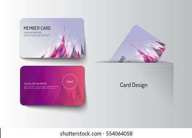 Member And Business Card Template Design. Vector Illustration