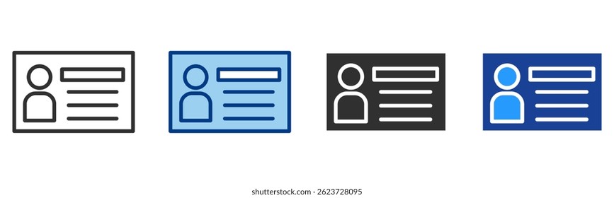 Icono de tarjeta de miembro Colección de Vector de estilo múltiple