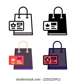 Member card Icon Set Style Collection