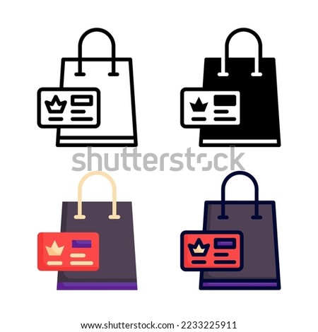 Member card Icon Set Style Collection