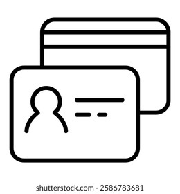 Member card icon in thin line style