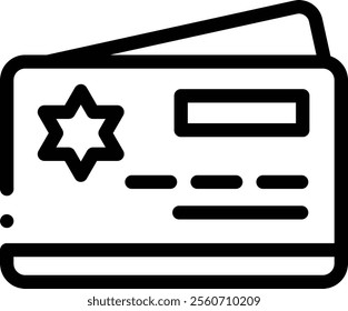 member card icon. Thin Linear Style Design Isolated On White Background