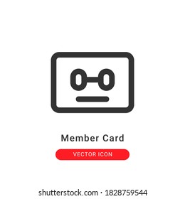 member card icon vector illustration. member card icon outline design.