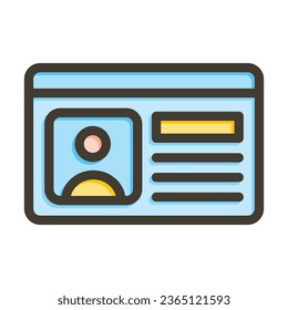 Member Card Vector Thick Line Filled Colors Icon For Personal And Commercial Use.
