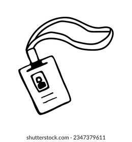 Member entry, identify info message, note neck nametag backstage latch isolated on white background.