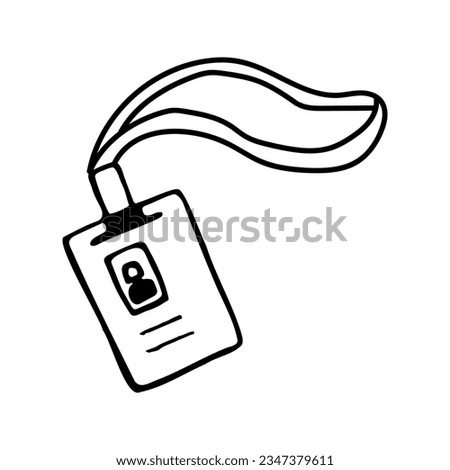 Member entry, identify info message, note neck nametag backstage latch isolated on white background.