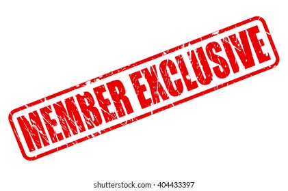 MEMBER EXCLUSIVE red stamp text on white