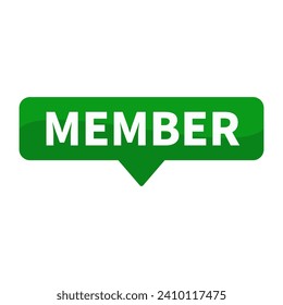 Member In Green Rectangle Shape For Sign Information Announcement Business Marketing Social Media
