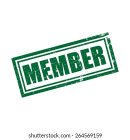 Member, grunge stamp, vector illustration