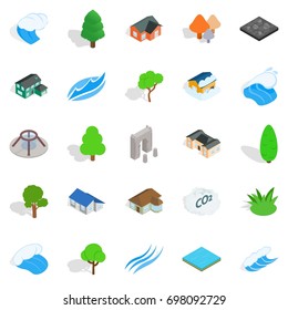 Member icons set. Isometric set of 25 member vector icons for web isolated on white background