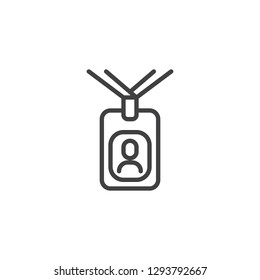 Member id card line icon. linear style sign for mobile concept and web design. Identification card outline vector icon. Pass id symbol, logo illustration. Pixel perfect vector graphics