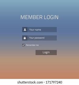 Member login with background - transparent