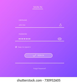 Member login flat design. eps10.