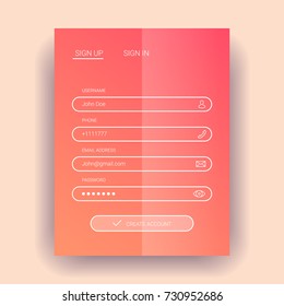 Member login flat design. eps10.