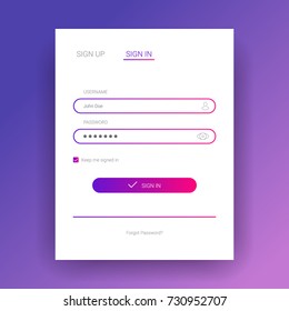 Member login flat design. eps10.
