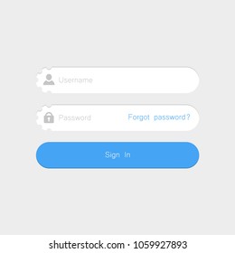 Member Login Flat Design White