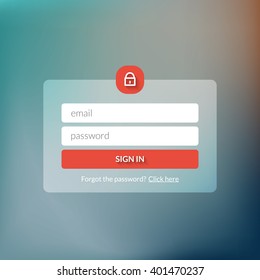 Member login form interface. For web page, site, mobile applications, art illustration, design theme, modern menu, contact empty box, banner. Log in ui.