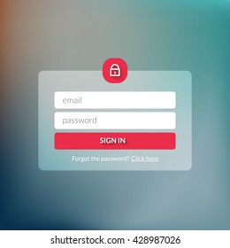 Member login form interface. For web page, site, mobile applications, art illustration, design theme, modern menu, contact empty box, banner. Log in ui.