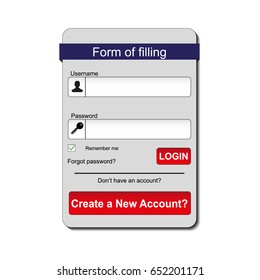 Member login form interface. For web page, site, mobile applications, art illustration, design theme, modern menu, contact empty box, banner. Log in ui.