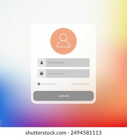 member login form template with username and password design vector